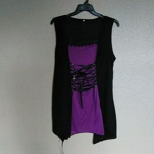 Purple like new top its adjustable in the front